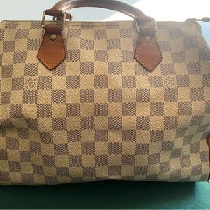 Authentic Louis Vuitton Damier Azur Speedy30 Handbag